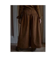 Women's Wide-legged Cotton Corduroy Culotte