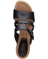 Clarks Women's Desirae Palm Triple-Strap Open-Back Sandals