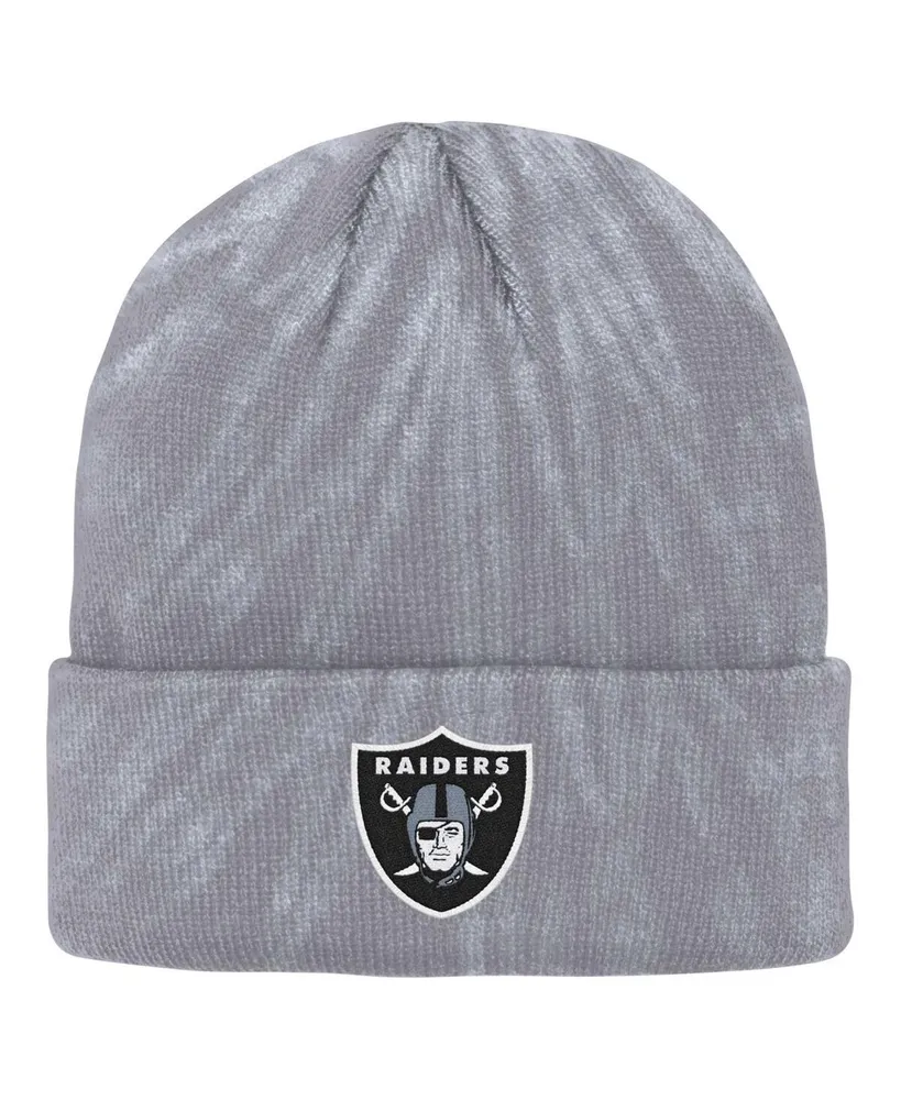 Big Boys and Girls Gray Las Vegas Raiders Tie-Dye Cuffed Knit Hat