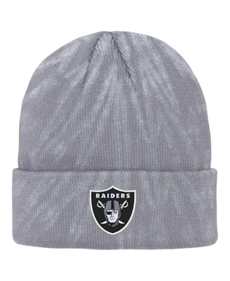 Big Boys and Girls Gray Las Vegas Raiders Tie-Dye Cuffed Knit Hat