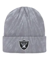 Big Boys and Girls Gray Las Vegas Raiders Tie-Dye Cuffed Knit Hat