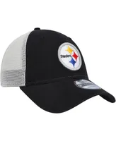 Men's New Era Black, Natural Pittsburgh Steelers Loyal 9Twenty Trucker Snapback Hat