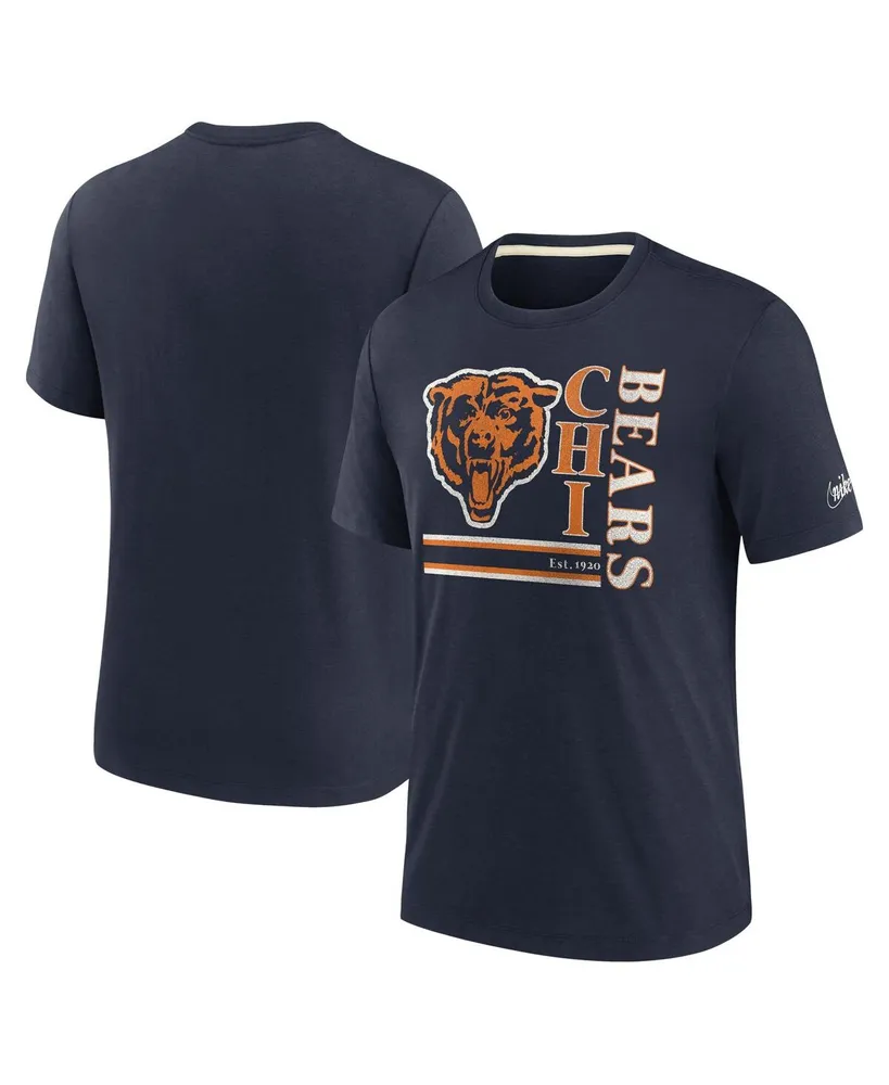 Men's Nike Navy Chicago Bears Wordmark Logo Tri-Blend T-shirt