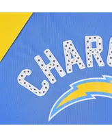 Women's G-iii 4Her by Carl Banks Powder Blue, Gold Los Angeles Chargers Confetti Raglan Full-Zip Track Jacket