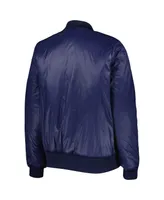 Women's G-iii 4Her by Carl Banks Oatmeal, Navy Chicago Bears Switchback Reversible Full-Zip Jacket