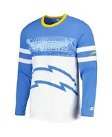 Men's Starter Powder Blue, White Los Angeles Chargers Halftime Long Sleeve T-shirt