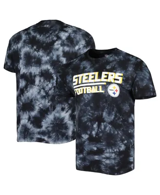 Men's Msx by Michael Strahan Black Pittsburgh Steelers Recovery Tie-Dye T-shirt