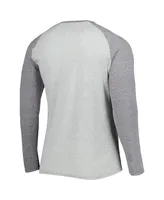 Men's Concepts Sport Heather Gray Los Angeles Chargers Ledger Raglan Long Sleeve Henley T-shirt