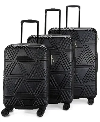 Badgley Mischka Contour 3-Pc. Expandable Hard Spinner Luggage Set