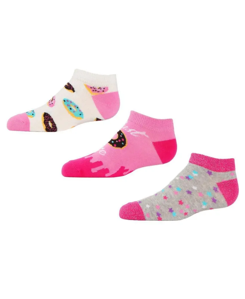 MeMoi Girls 3 Pairs Donut Low Cut Socks