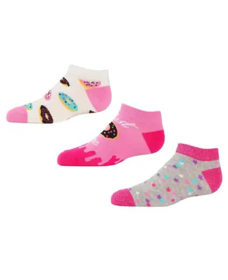 MeMoi Girls 3 Pairs Donut Low Cut Socks - Assorted Pre