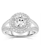 Genevive Sterling Silver Cubic Zirconia Statement Ring