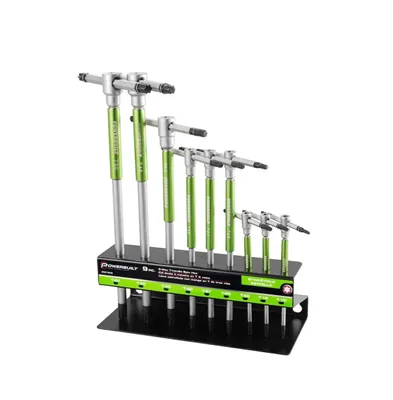 9 Piece Torx T-Handle Hex Key Wrench Set with Storage Rack