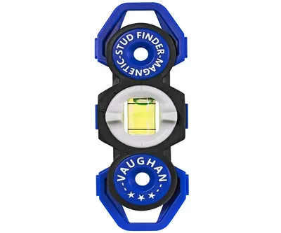 Pocket Sized Magnetic Stud Finder and Level Blue