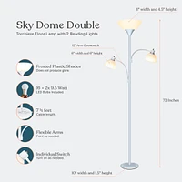 Brightech Sky Dome Double 72" Led Torchiere Floor Lamp with Adjustable Arms