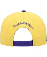 Men's Mitchell & Ness Gold, Purple Los Angeles Lakers Side Core 2.0 Snapback Hat