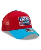 Men's New Era Scarlet, Light Blue Richard Petty Legends 9FORTY A-Frame Adjustable Trucker Hat
