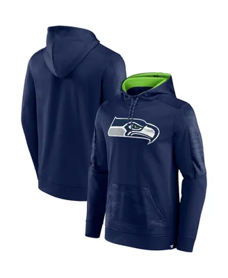Men's Fanatics College Navy Seattle Seahawks On The Ball Pullover Hoodie