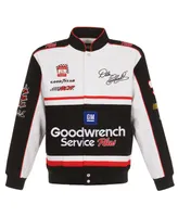 Men's Jh Design White, Black Dale Earnhardt Goodwrench Twill Uniform Full-Snap Jacket