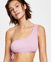 Salt + Cove Juniors' One-Shoulder Side-Shirred Bikini Top, Created For Macy's