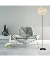 Feather Floor Lamp with Polished Chrome Finish and Foot Switch