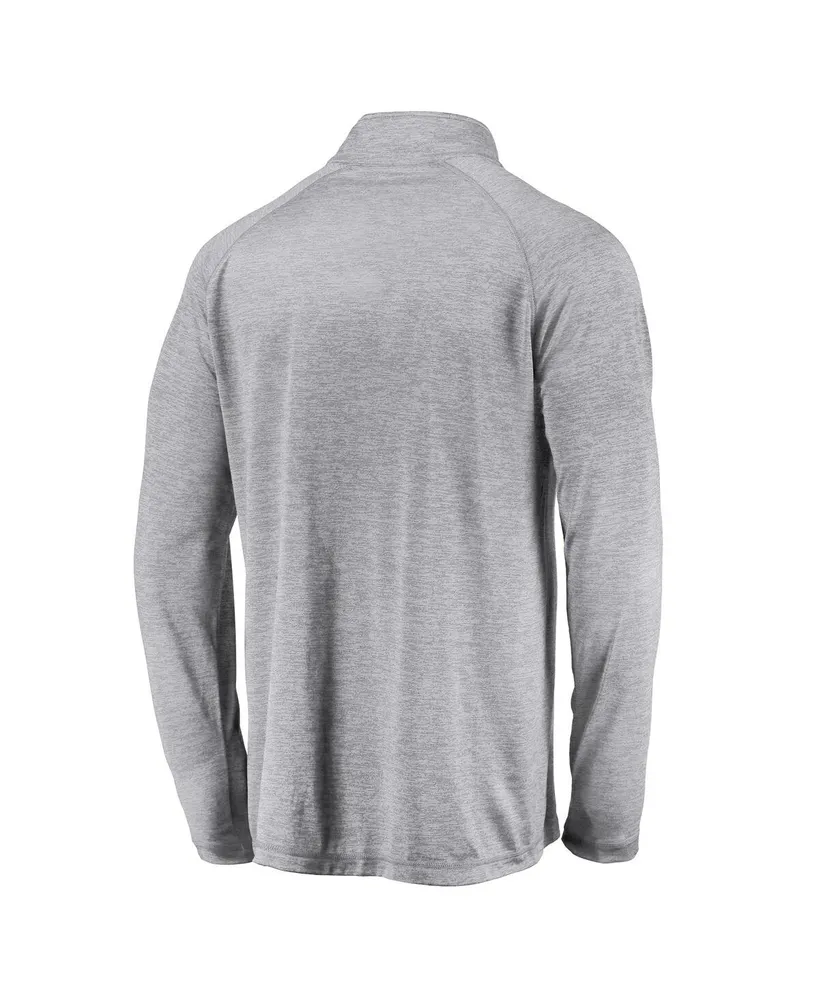 Men's Fanatics Gray Oklahoma Sooners Striated Raglan Quarter-Zip Jacket