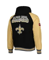 Men's G-iii Sports by Carl Banks Black New Orleans Saints Defender Raglan Full-Zip Hoodie Varsity Jacket