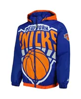 Men's Starter Blue New York Knicks The Triple Double Full-Zip Hoodie Jacket