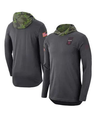 Men's Jordan Anthracite Oklahoma Sooners Military-Inspired Long Sleeve Hoodie T-shirt