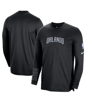 Men's Nike Black Orlando Magic 2022/23 City Edition Pregame Warmup Long Sleeve Shooting Shirt