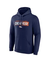 Men's Fanatics Navy Denver Broncos Down The Field Big and Tall Pullover Hoodie
