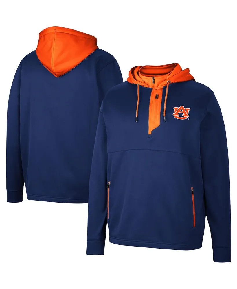 Men's Colosseum Navy Auburn Tigers Luge 3.0 Quarter-Zip Hoodie