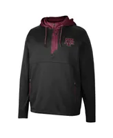 Men's Colosseum Black Texas A&M Aggies Luge 3.0 Quarter-Zip Hoodie