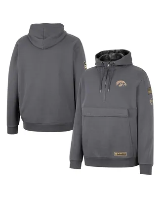 Men's Colosseum Charcoal Iowa Hawkeyes Oht Military-Inspired Appreciation Quarter-Zip Hoodie