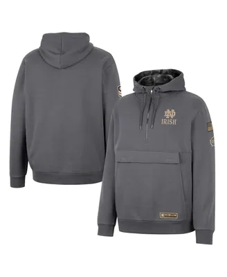 Men's Colosseum Charcoal Notre Dame Fighting Irish Oht Military-Inspired Appreciation Quarter-Zip Hoodie