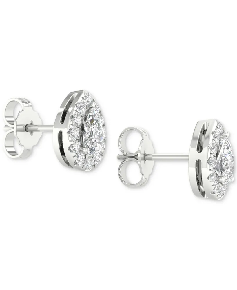 Diamond Pear-Cut Halo Stud Earrings (3/4 ct. t.w.) in 14k White Gold