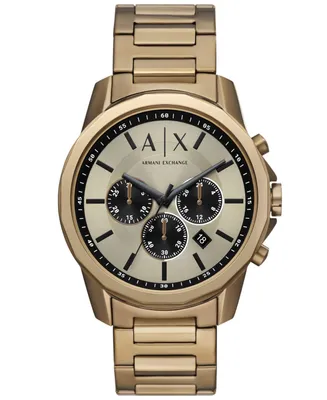 A|X Armani Exchange Men's Chronograph Brown Stainless Steel Bracelet Watch, 44mm