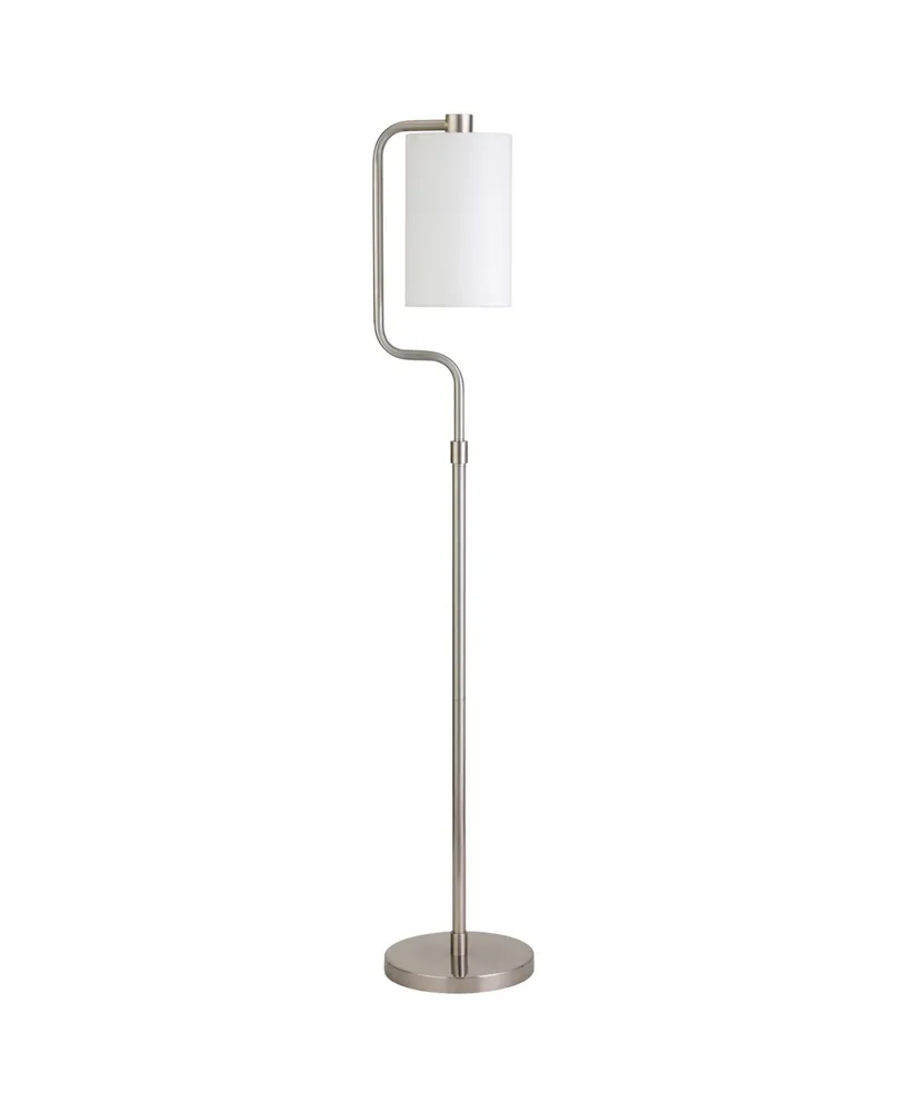 Veronica 70 Tall Arc Floor Lamp with Fabric Shade - Brushed Nickel