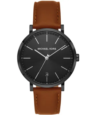 Michael Kors Men's Irving Three-Hand Brown Leather Watch 42mm