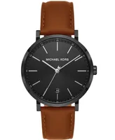 Michael Kors Men's Irving Three-Hand Brown Leather Watch 42mm