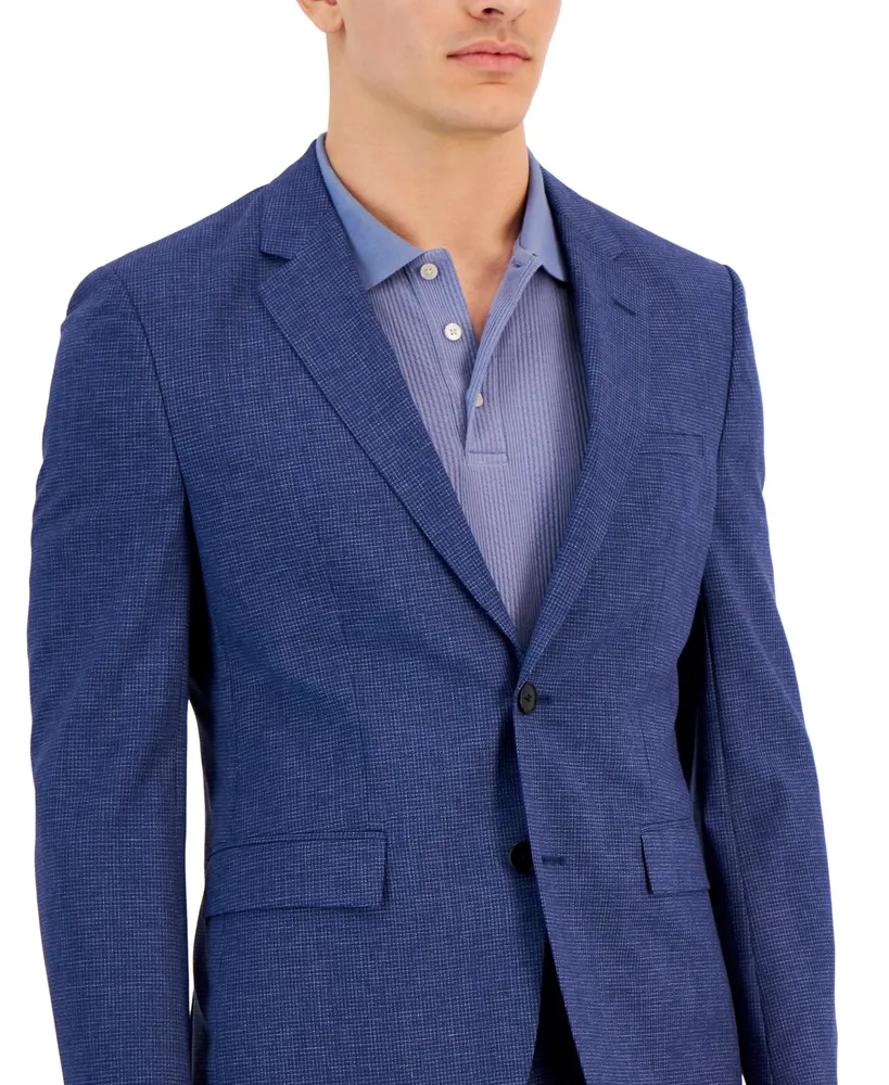 Hugo by Boss Men's Modern-Fit Micro-Grid Superflex Suit Jacket