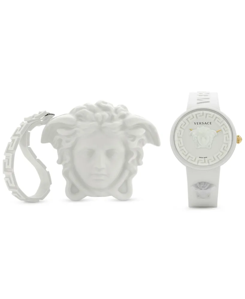 Versace Women's Swiss Medusa Pop White Silicone Strap Watch 39mm