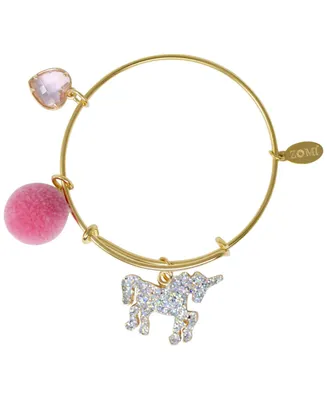 Shiny Unicorn Gold Bangle Bracelet for Girls