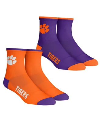 Men's Rock 'Em Socks Clemson Tigers Core Team 2-Pack Quarter Length Sock Set
