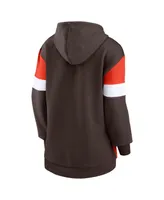 Women's Fanatics Brown, Orange Cleveland Browns Lock It Down Pullover Hoodie