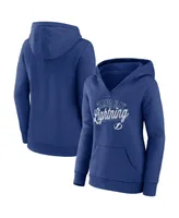 Women's Fanatics Tampa Bay Lightning Simplicity Crossover V-Neck Pullover Hoodie