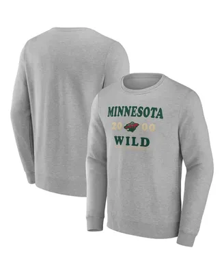 Men's Fanatics Heather Charcoal Minnesota Wild Fierce Competitor Pullover Sweatshirt