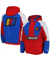 Men's Starter Red, Blue Nascar The Body Check Half-Snap Pullover Jacket