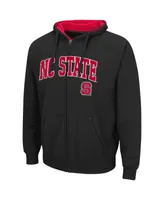 Men's Colosseum Black Nc State Wolfpack Arch and Logo 3.0 Full-Zip Hoodie