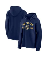 Women's Fanatics Navy Milwaukee Brewers Perfect Play Raglan Pullover Hoodie